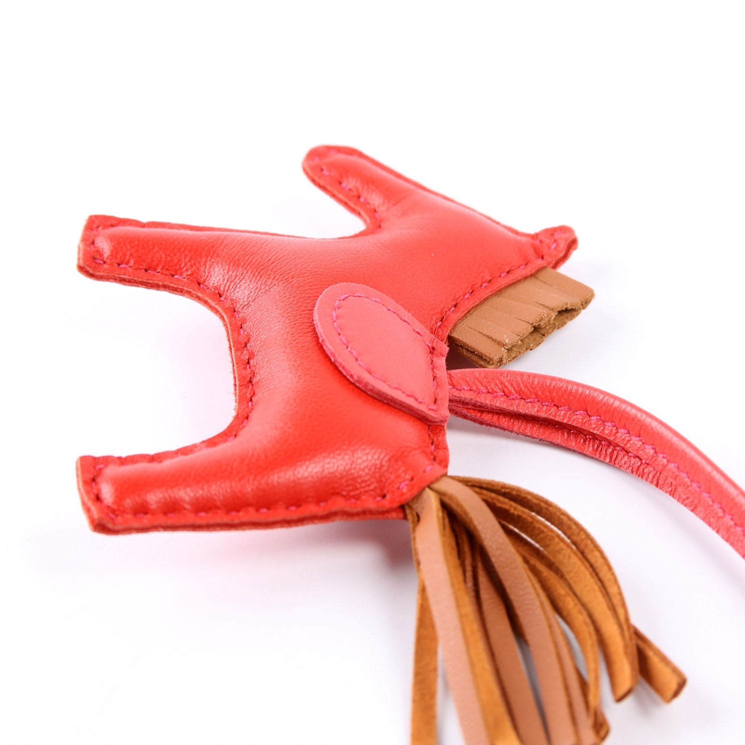 Rodeo Horse Charm Lambskim TPM Red
