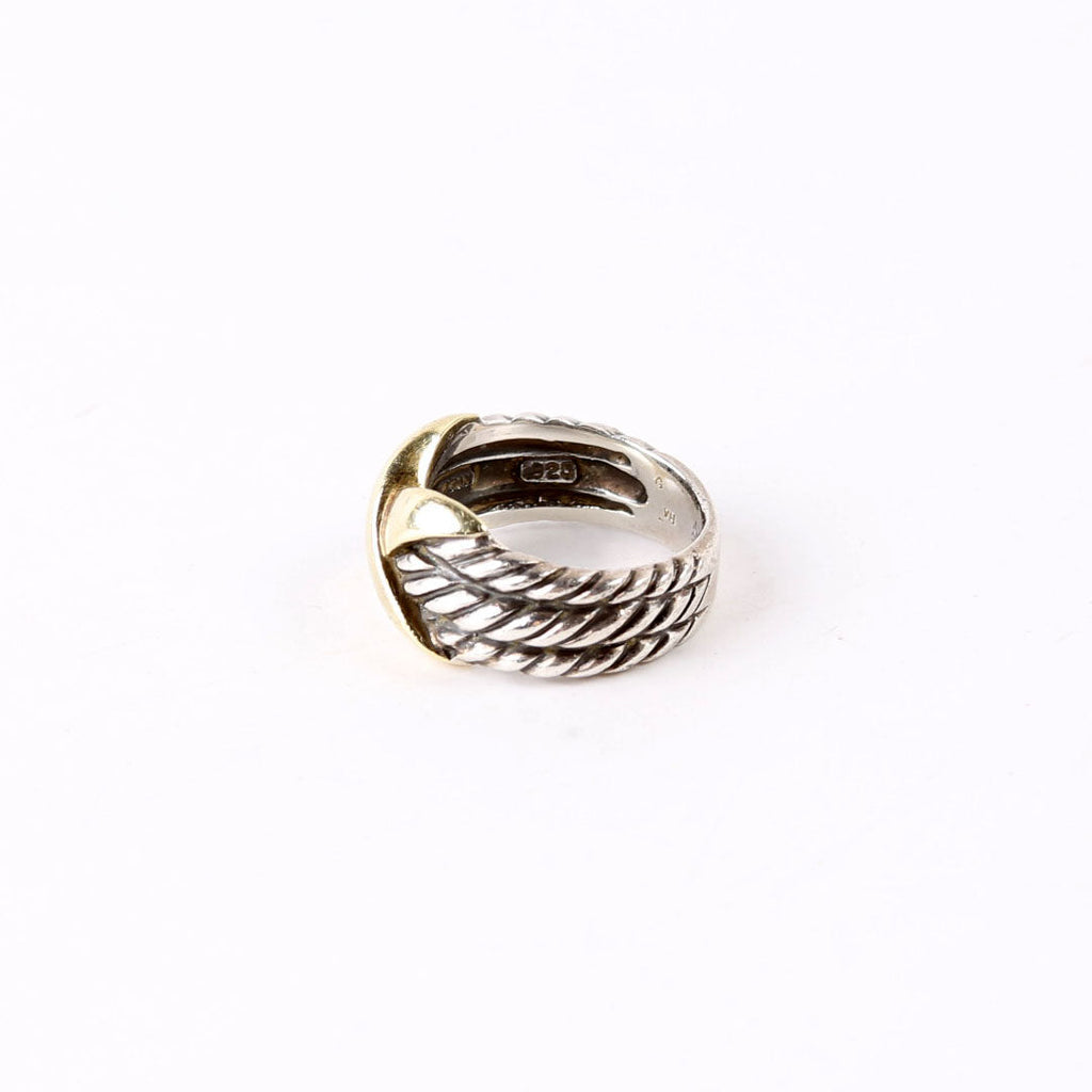 Ring: Triple Row X 8MM 925/585 Size 7