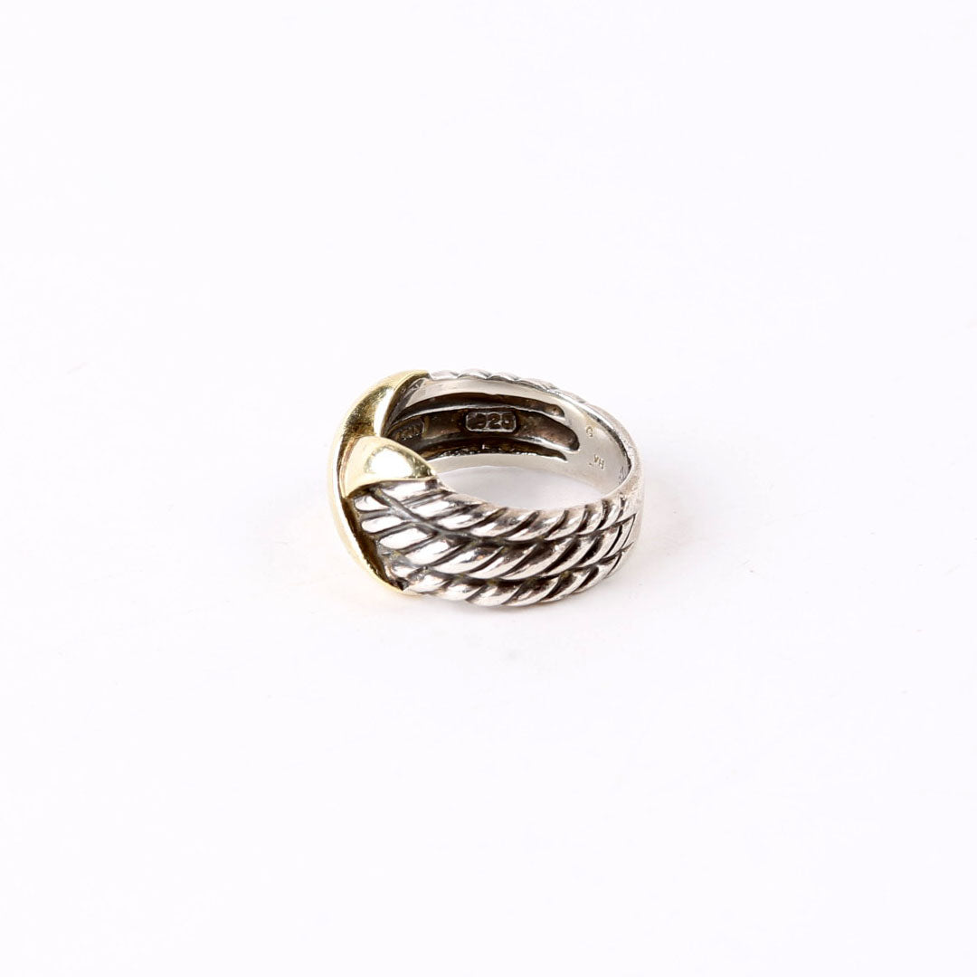 Ring: Triple Row X 8MM 925/585 Size 7