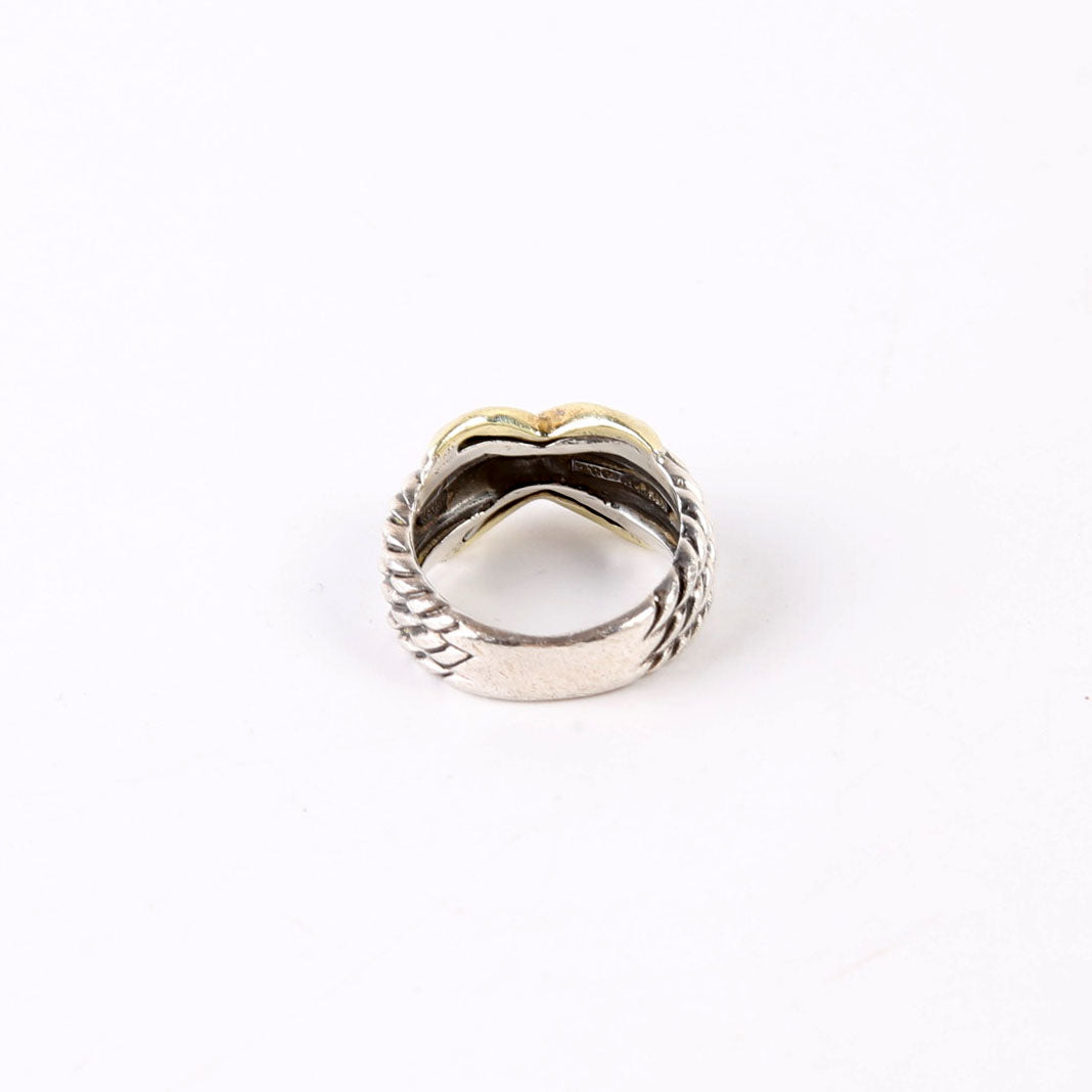 Ring: Triple Row X 8MM 925/585 Size 7
