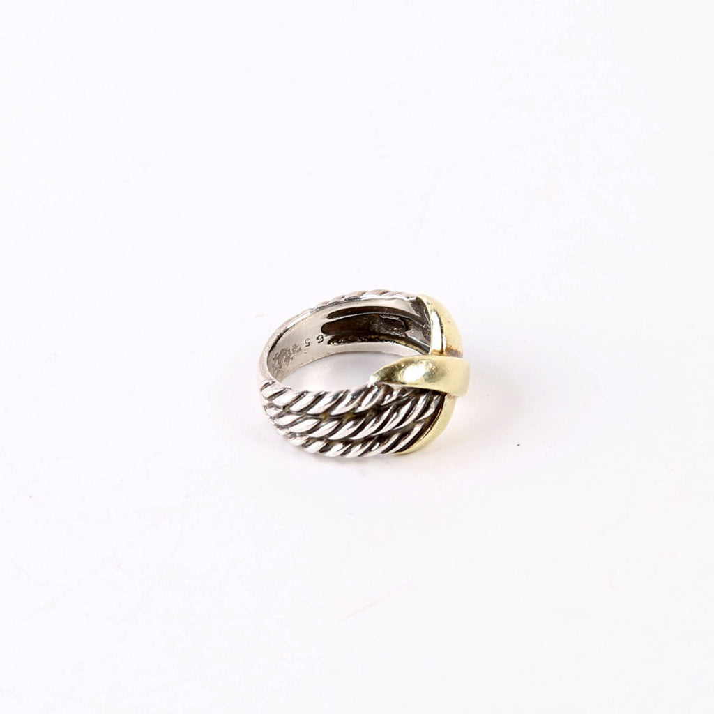 Ring: Triple Row X 8MM 925/585 Size 7