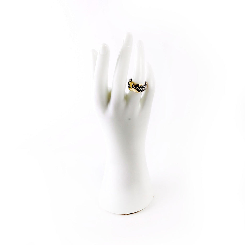 Ring: Triple Row X 8MM 925/585 Size 7