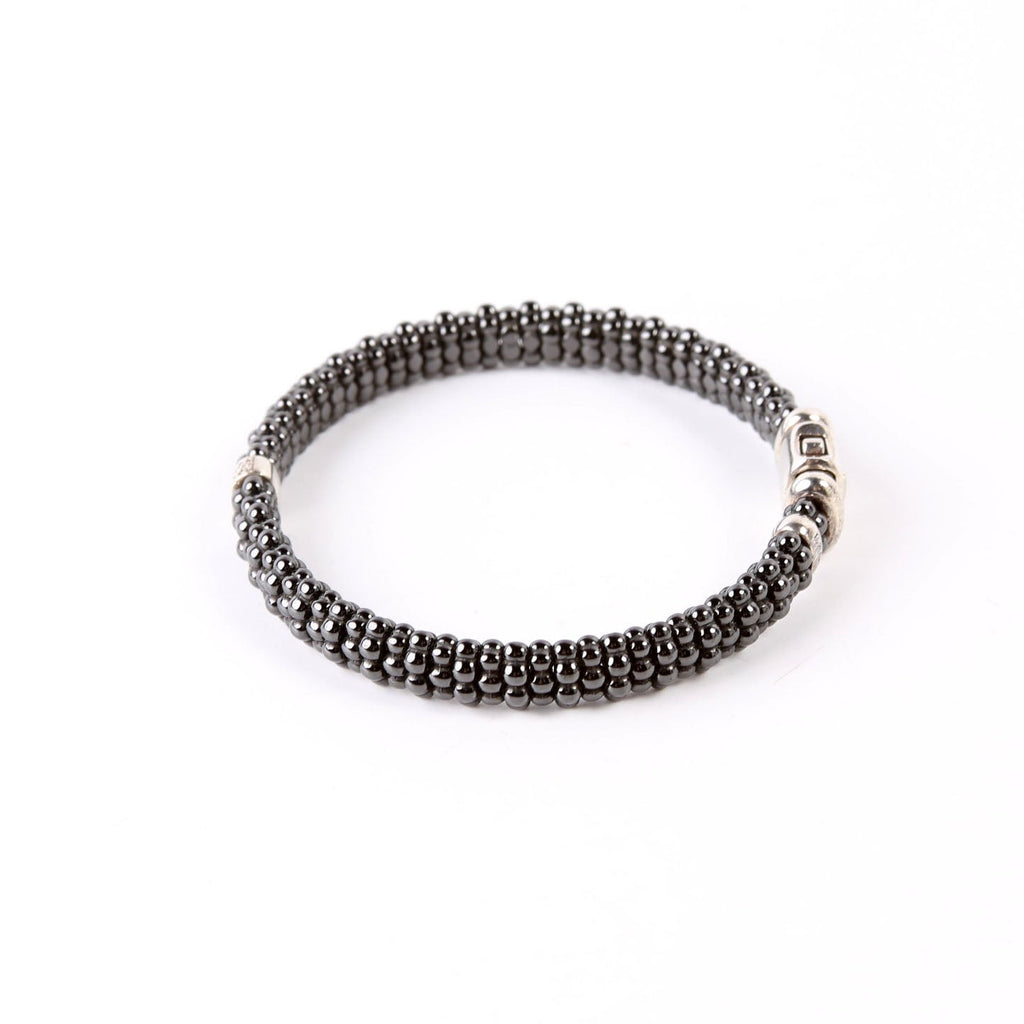 Bracelet: Black Caviar Single Station 9MM Diamonds/925
