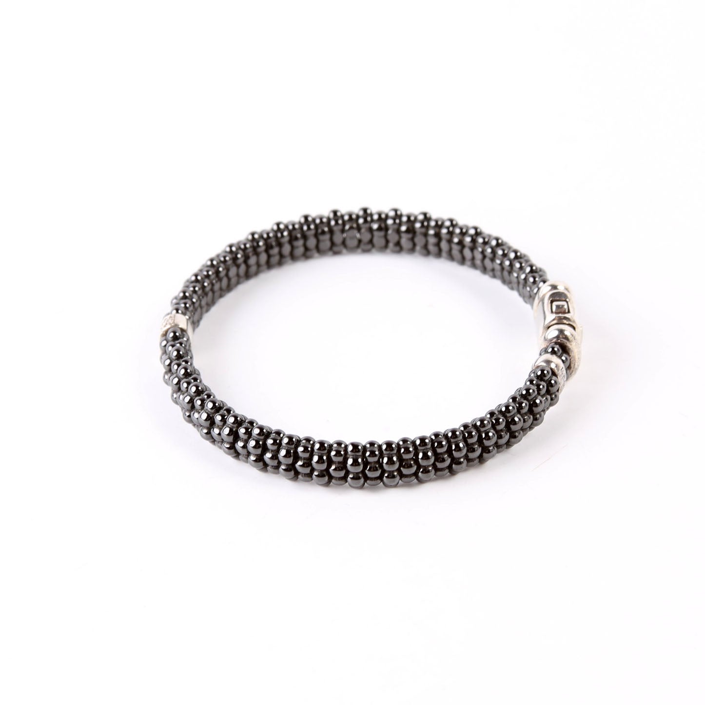 Bracelet: Black Caviar Single Station 9MM Diamonds/925