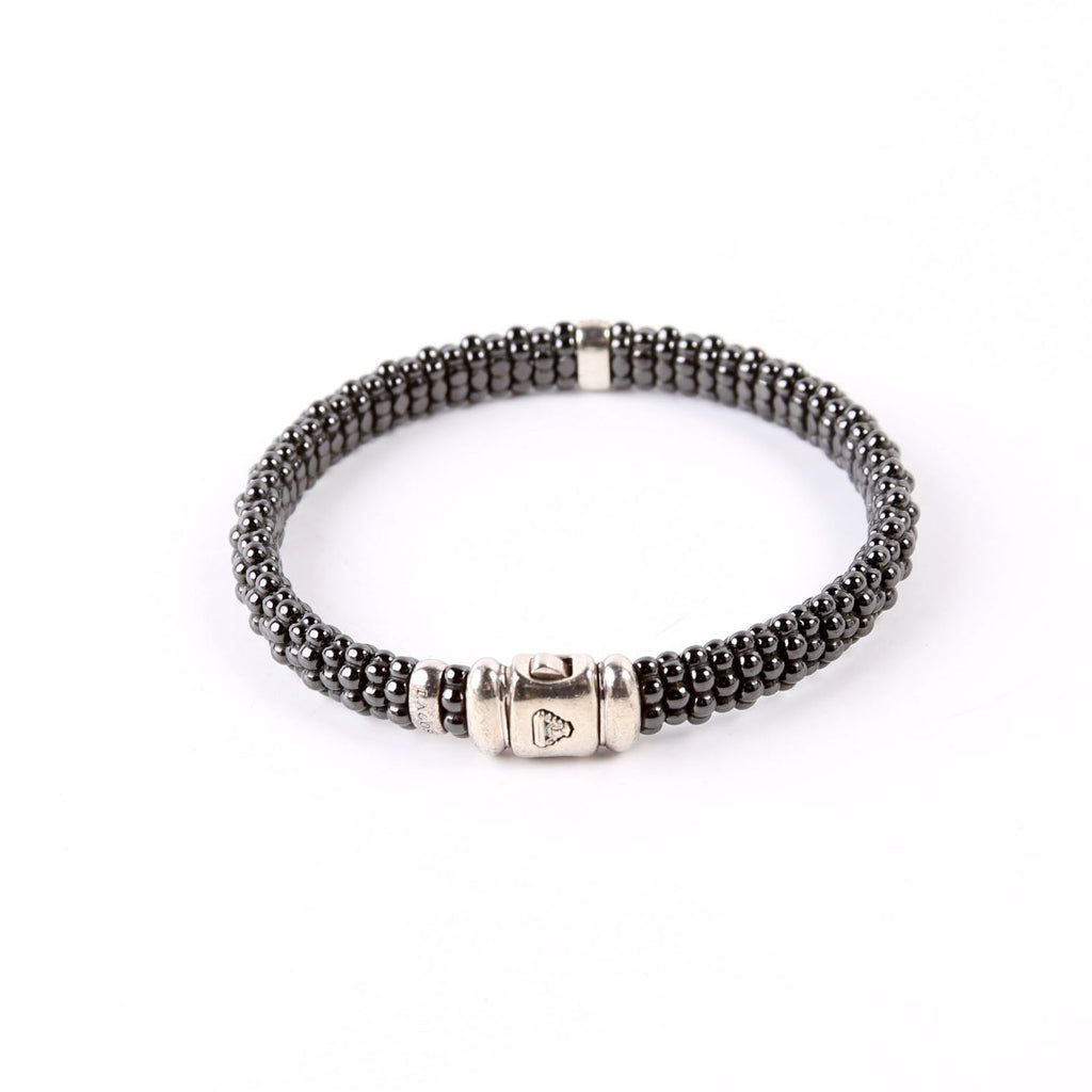 Bracelet: Black Caviar Single Station 9MM Diamonds/925