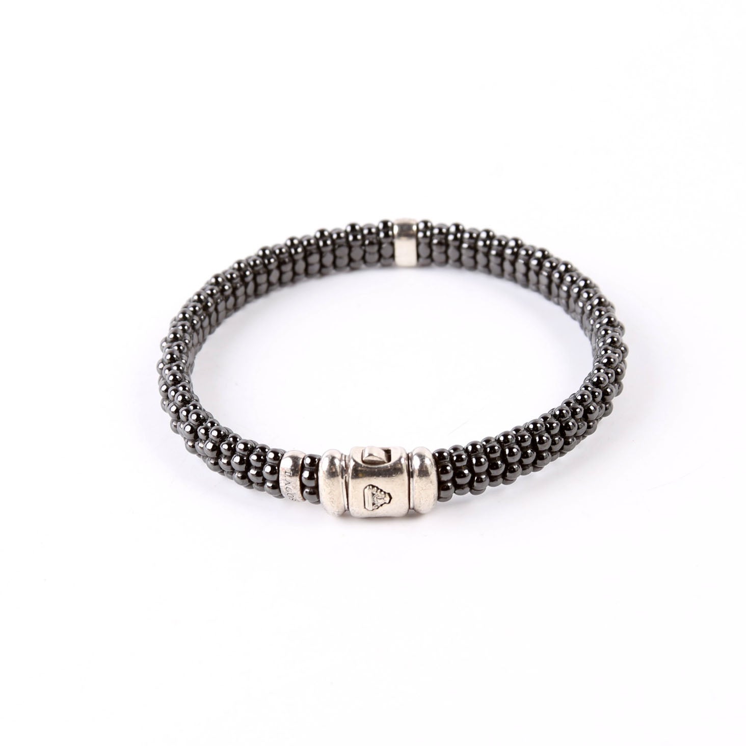 Bracelet: Black Caviar Single Station 9MM Diamonds/925