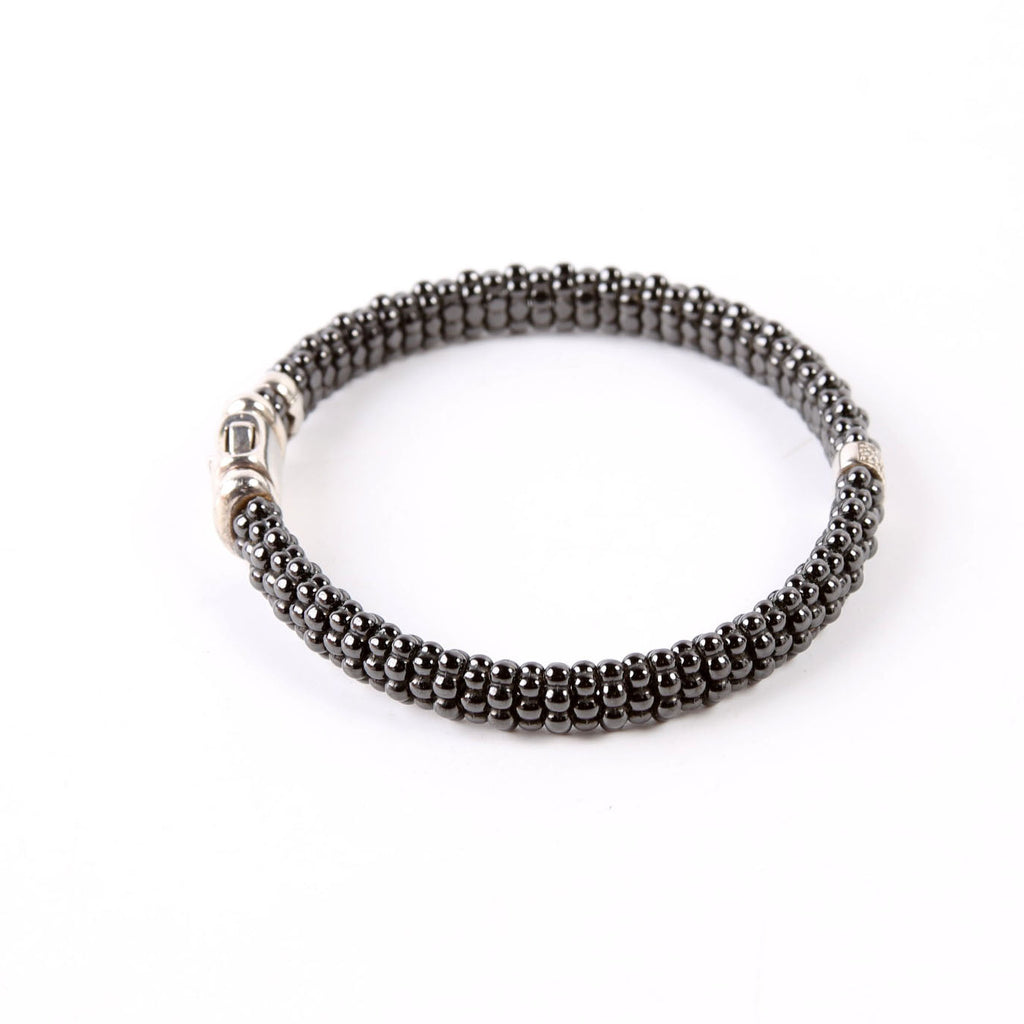 Bracelet: Black Caviar Single Station 9MM Diamonds/925