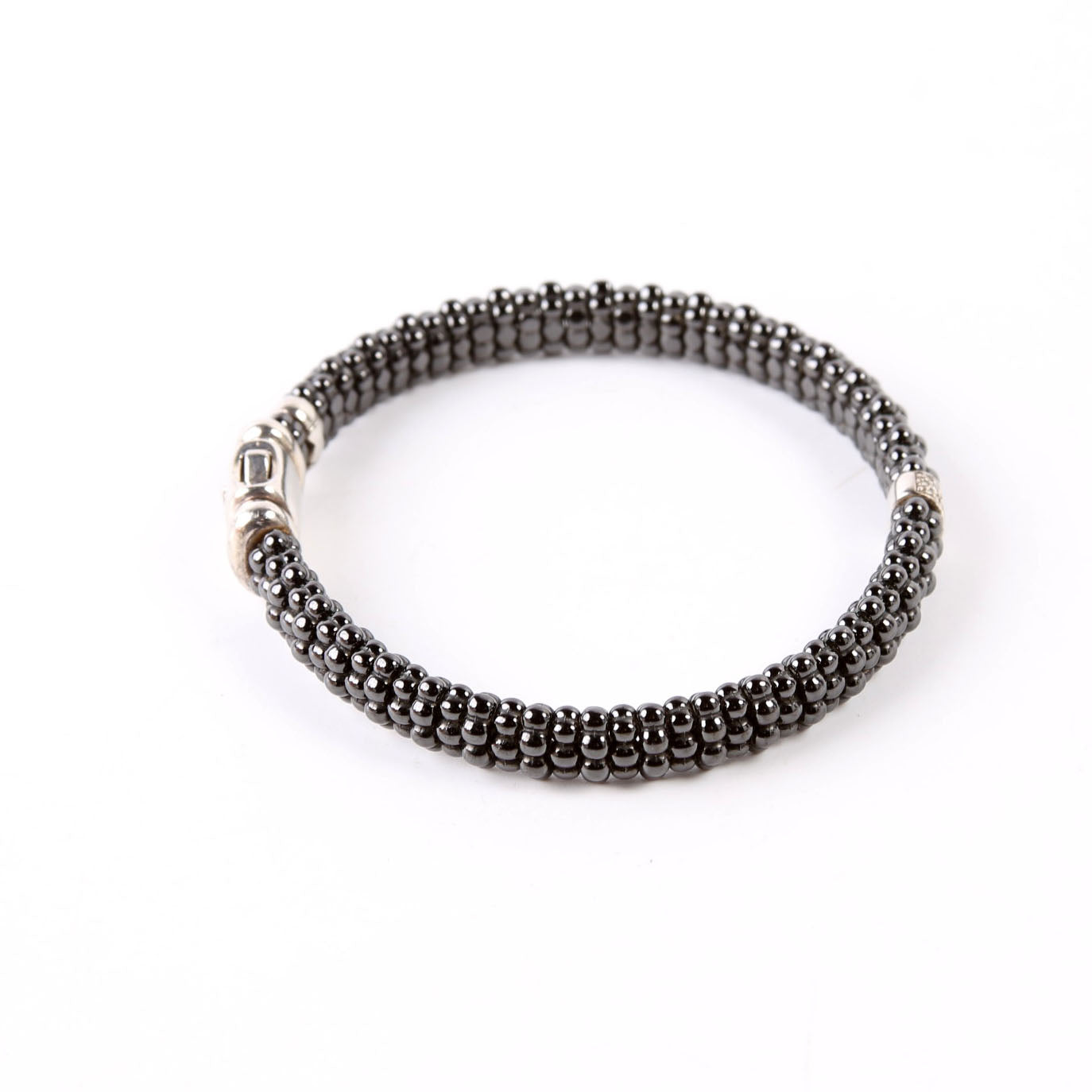 Bracelet: Black Caviar Single Station 9MM Diamonds/925