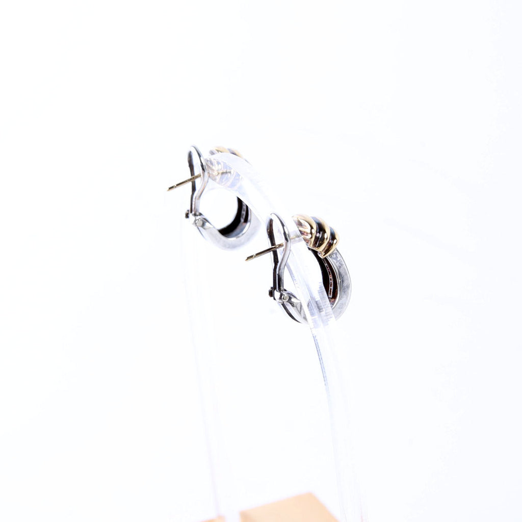 Earrings: Atlas Grooved Omega Huggies 925/750