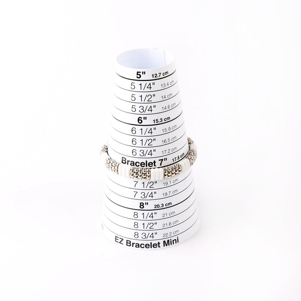 Bracelet: White Caviar Ceramic Beaded 9MM 925