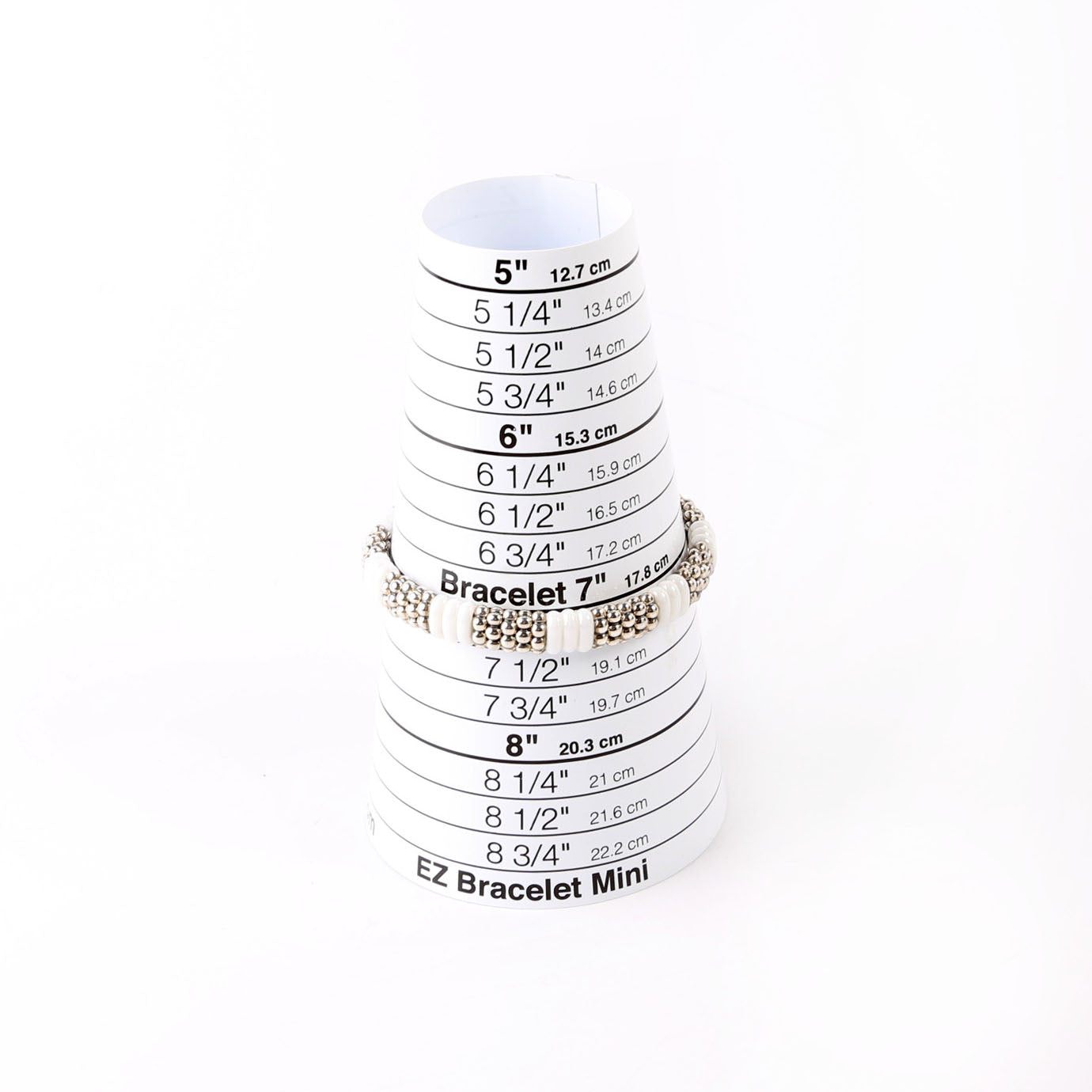Bracelet: White Caviar Ceramic Beaded 9MM 925