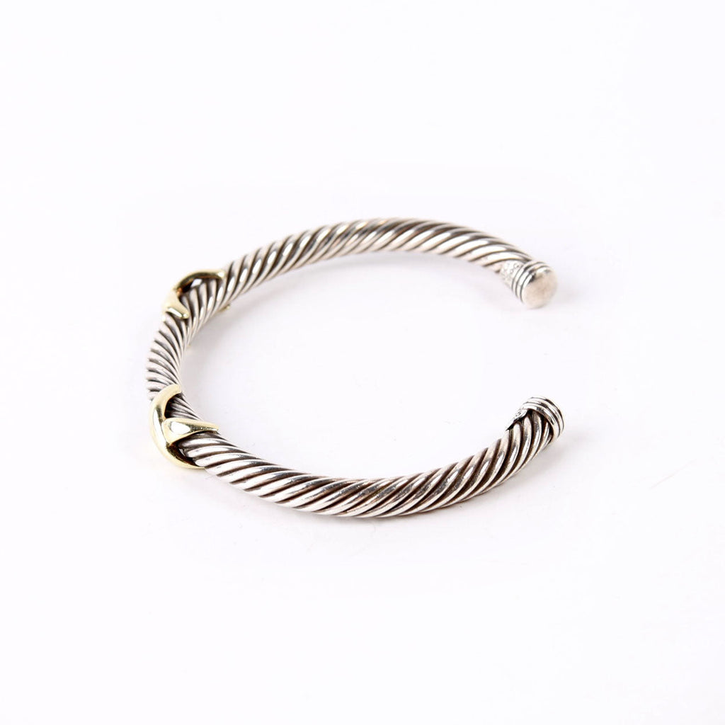 Bracelet: Double X 5MM Cable 925/585
