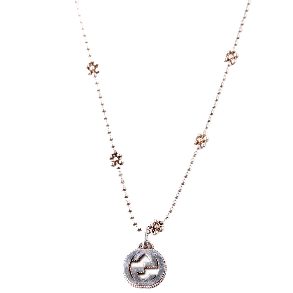 Gucci Necklace: Interlock G Flower Bead Chain 925