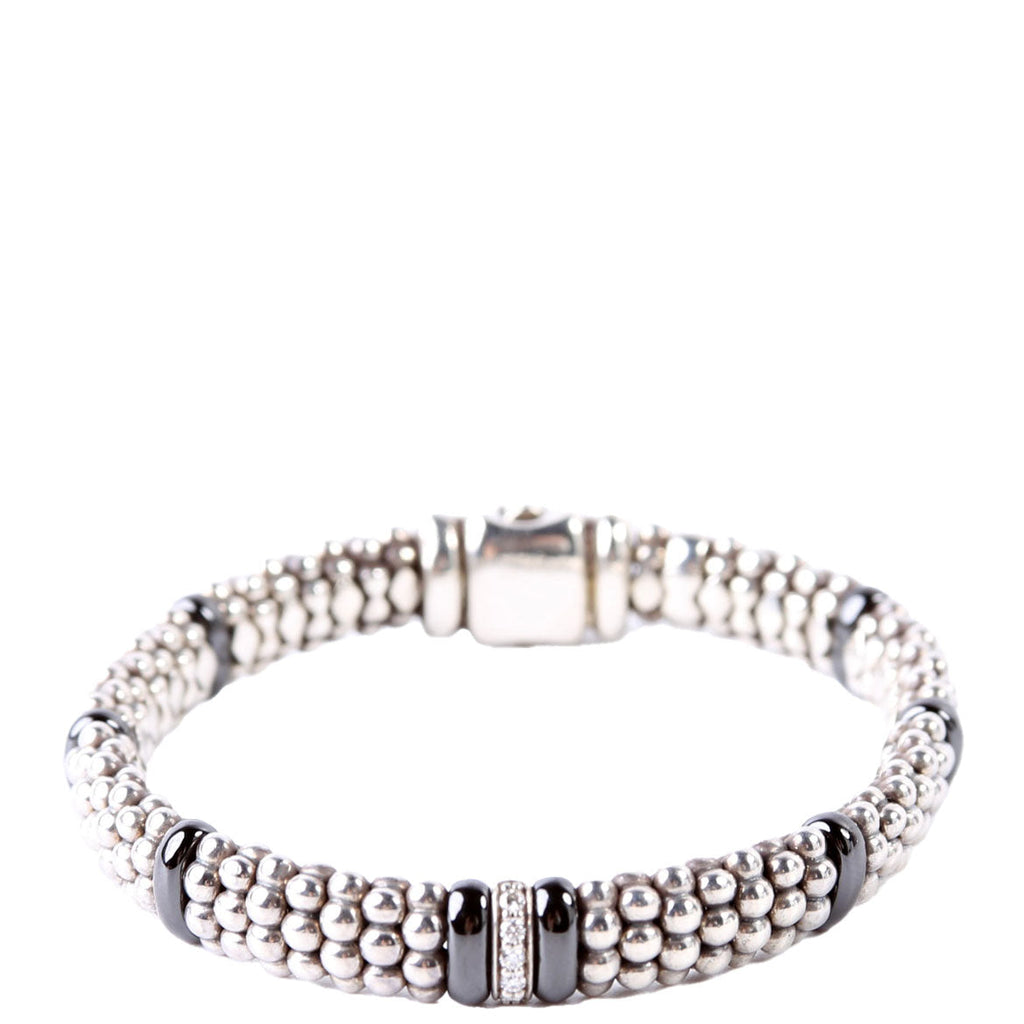 Bracelet: Caviar Single Station 9MM Ceramic/Diamonds/925