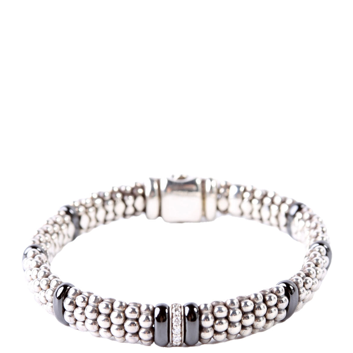 Bracelet: Caviar Single Station 9MM Ceramic/Diamonds/925