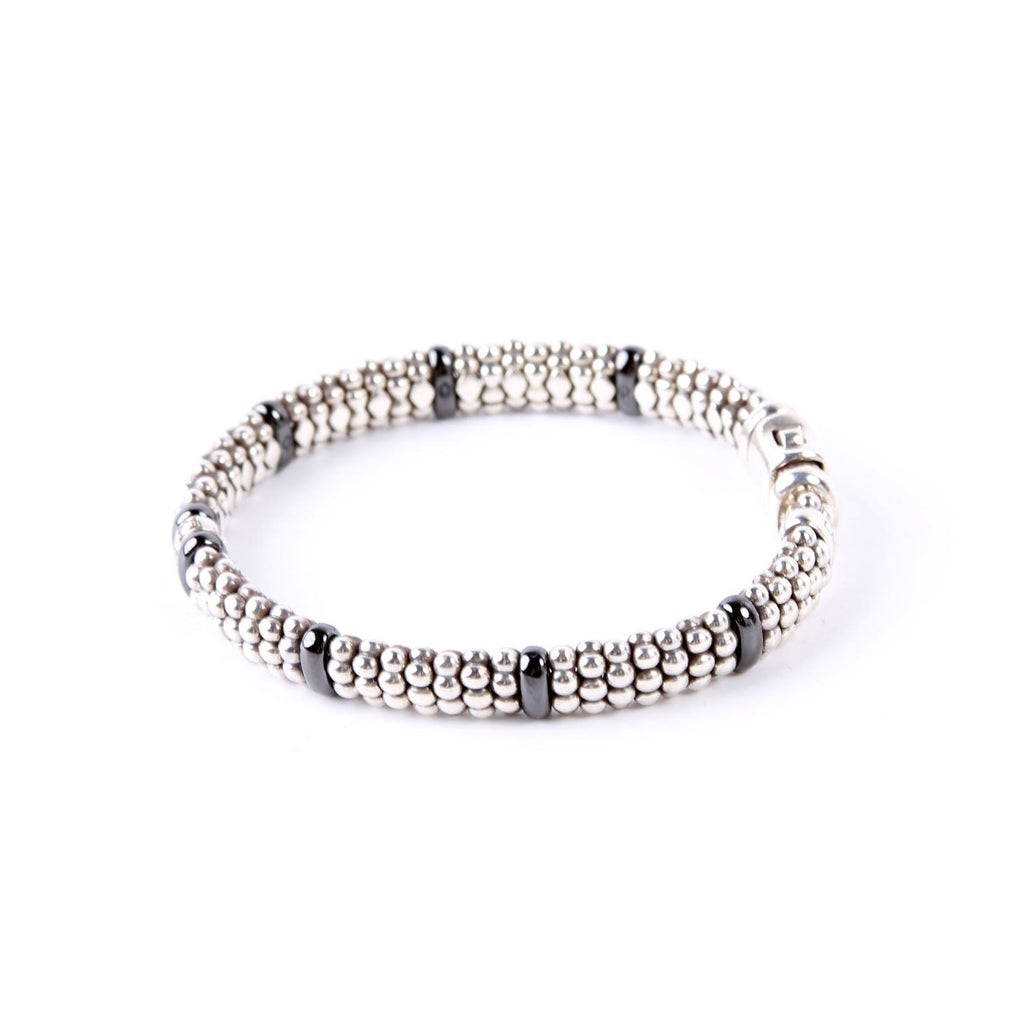 Bracelet: Caviar Single Station 9MM Ceramic/Diamonds/925