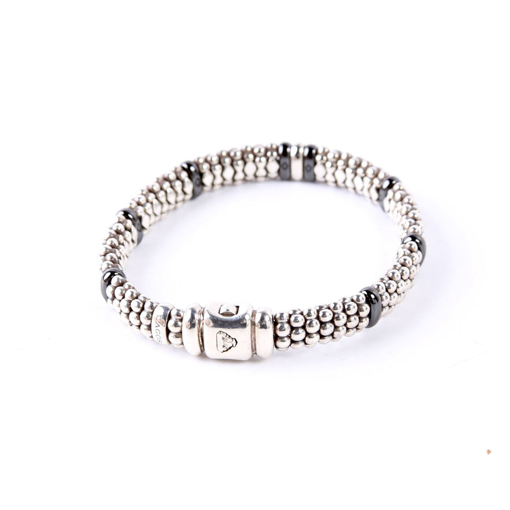 Bracelet: Caviar Single Station 9MM Ceramic/Diamonds/925