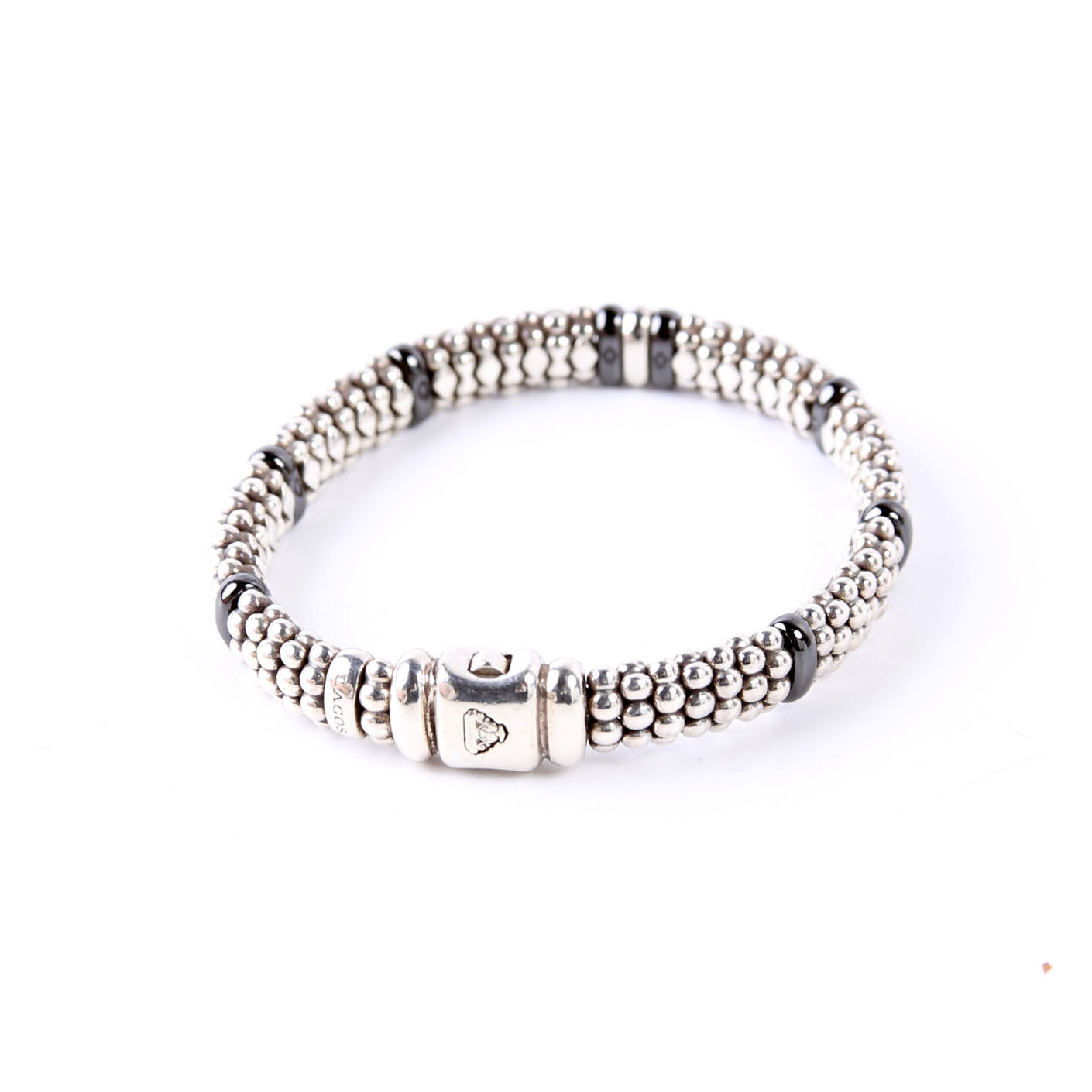 Bracelet: Caviar Single Station 9MM Ceramic/Diamonds/925