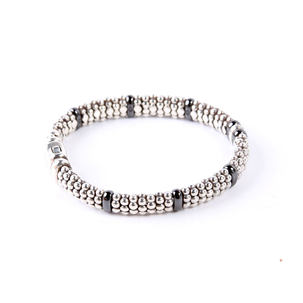 Bracelet: Caviar Single Station 9MM Ceramic/Diamonds/925
