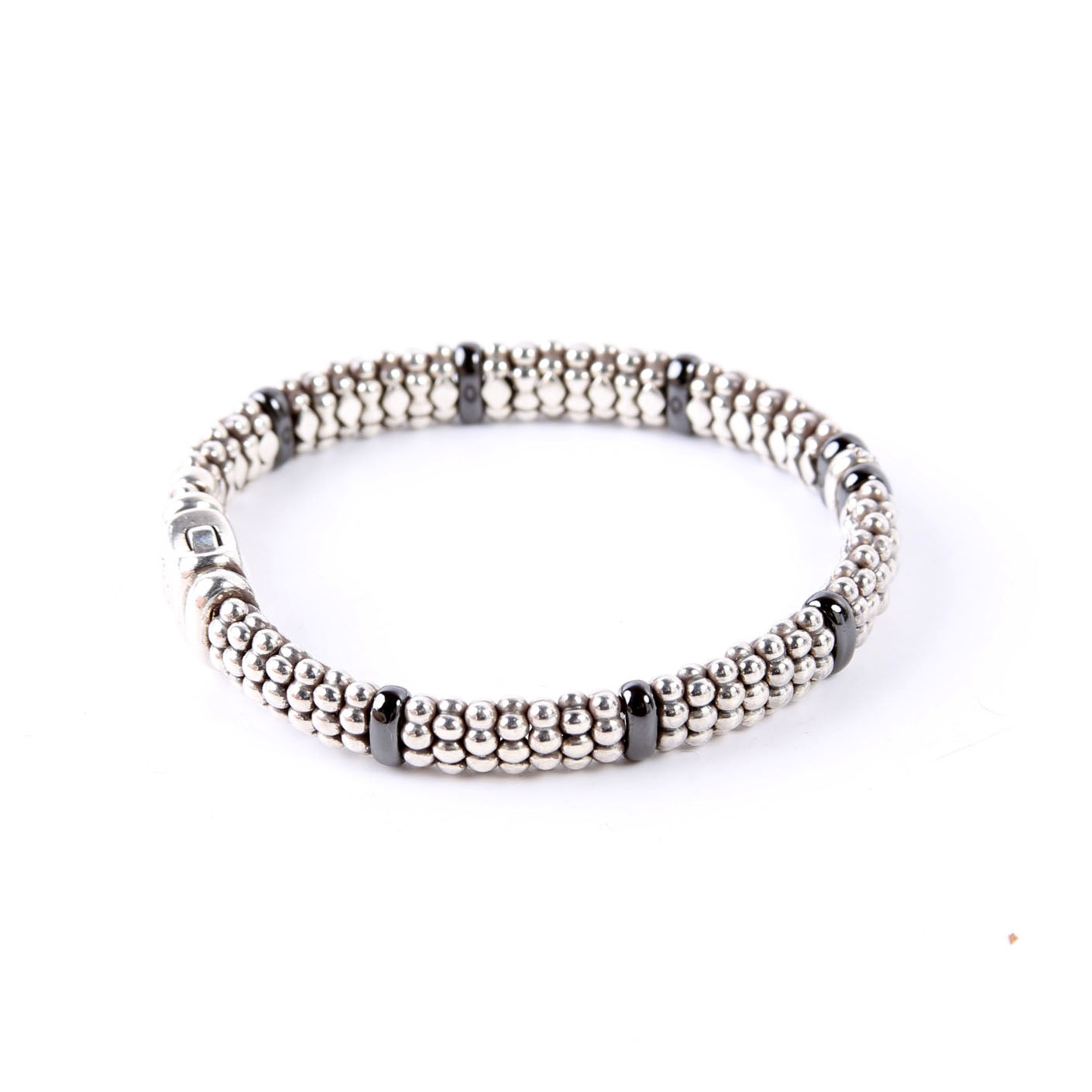 Bracelet: Caviar Single Station 9MM Ceramic/Diamonds/925