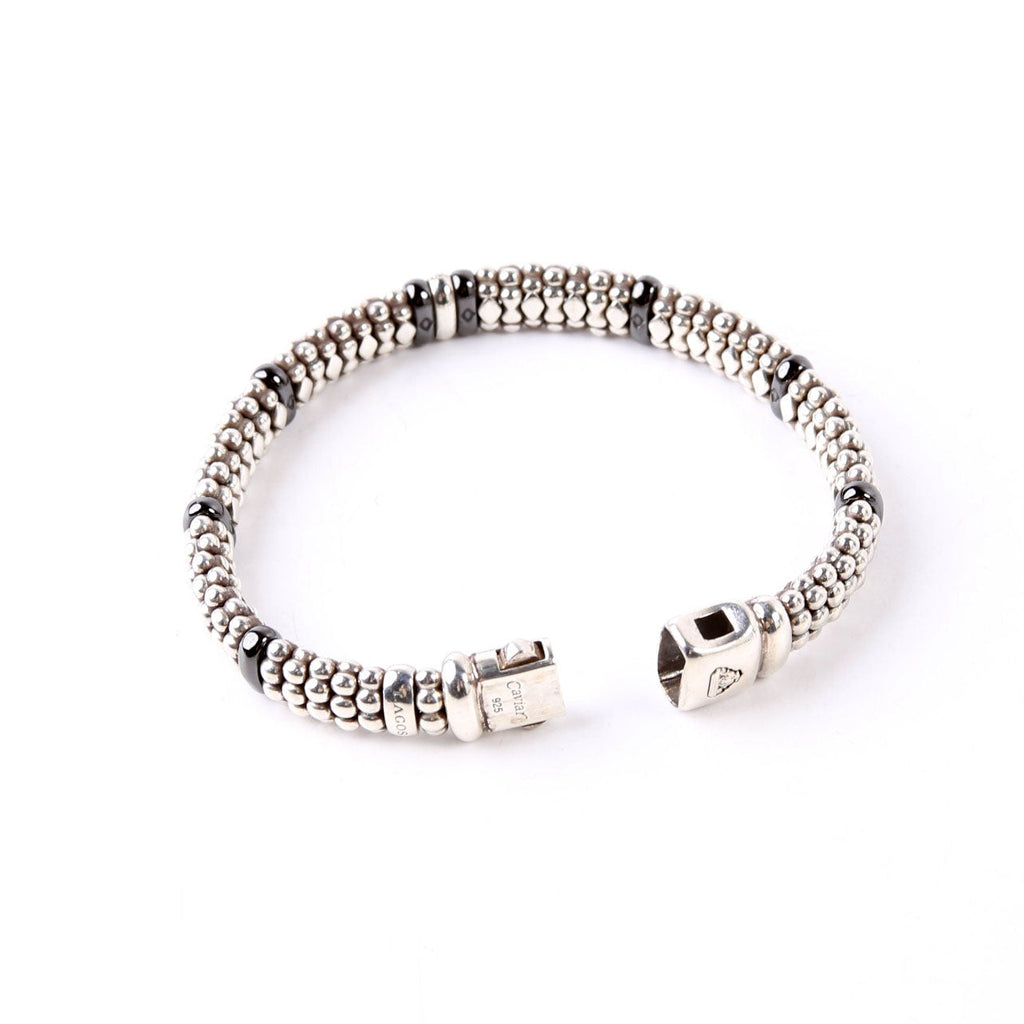 Bracelet: Caviar Single Station 9MM Ceramic/Diamonds/925