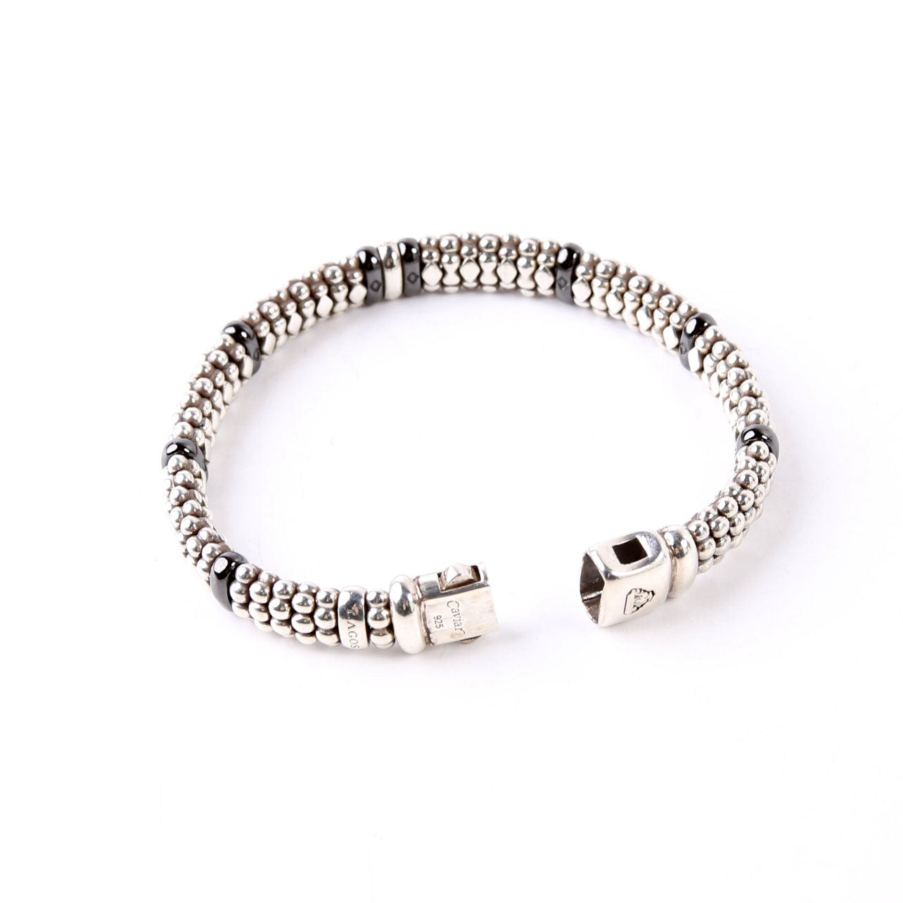 Bracelet: Caviar Single Station 9MM Ceramic/Diamonds/925