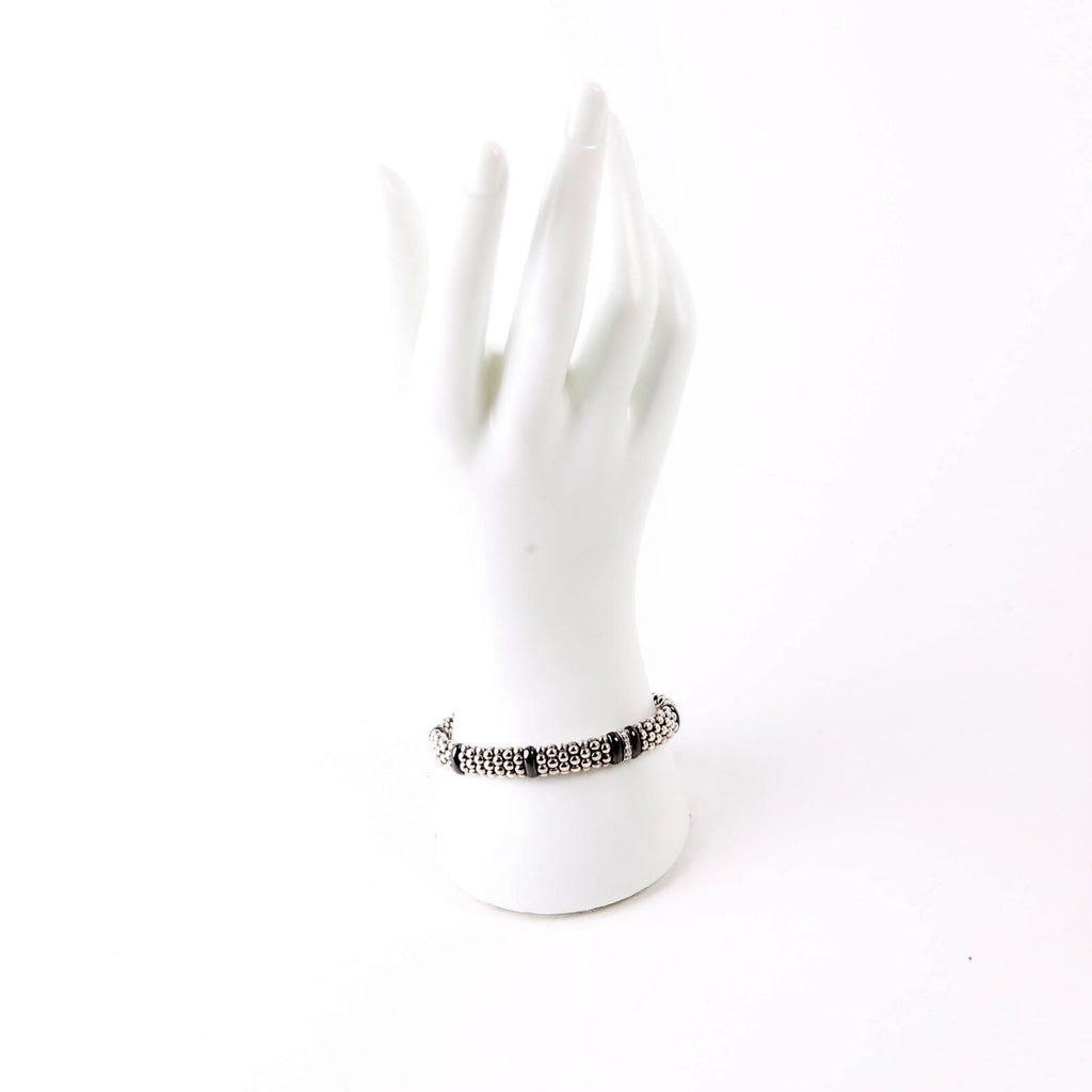 Bracelet: Caviar Single Station 9MM Ceramic/Diamonds/925
