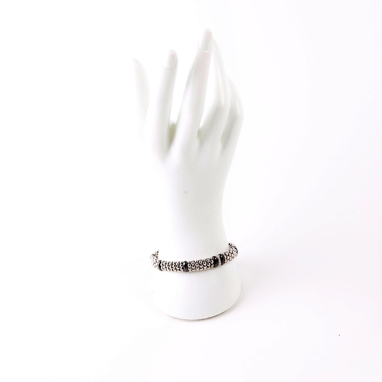 Bracelet: Caviar Single Station 9MM Ceramic/Diamonds/925