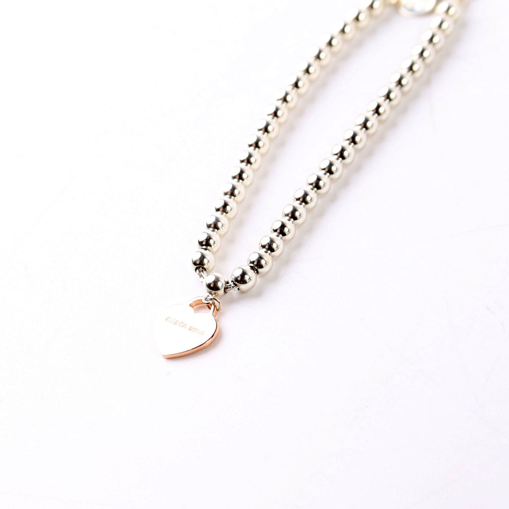 Bracelet: Please Return To Mini Heart Bead Chain 925/Metal