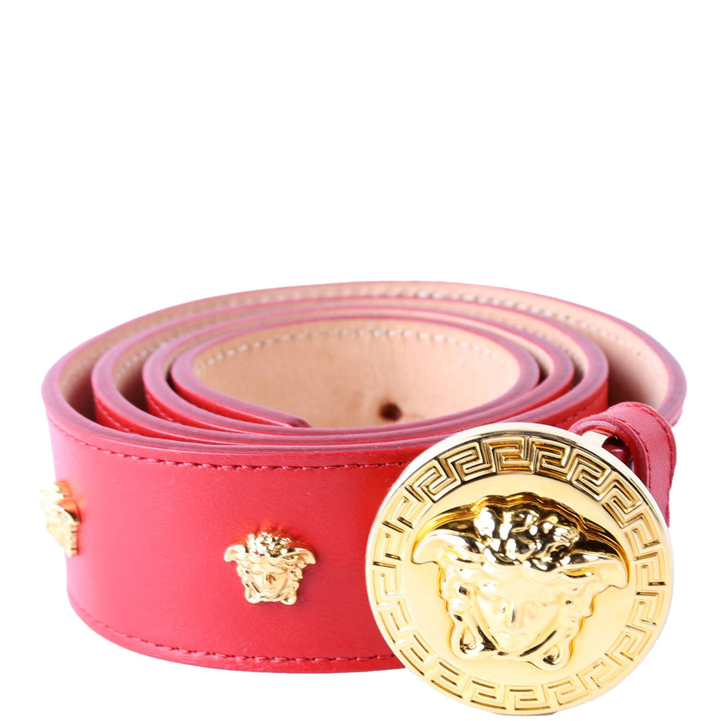 Medusa Leather Belt Size 90/36 Red