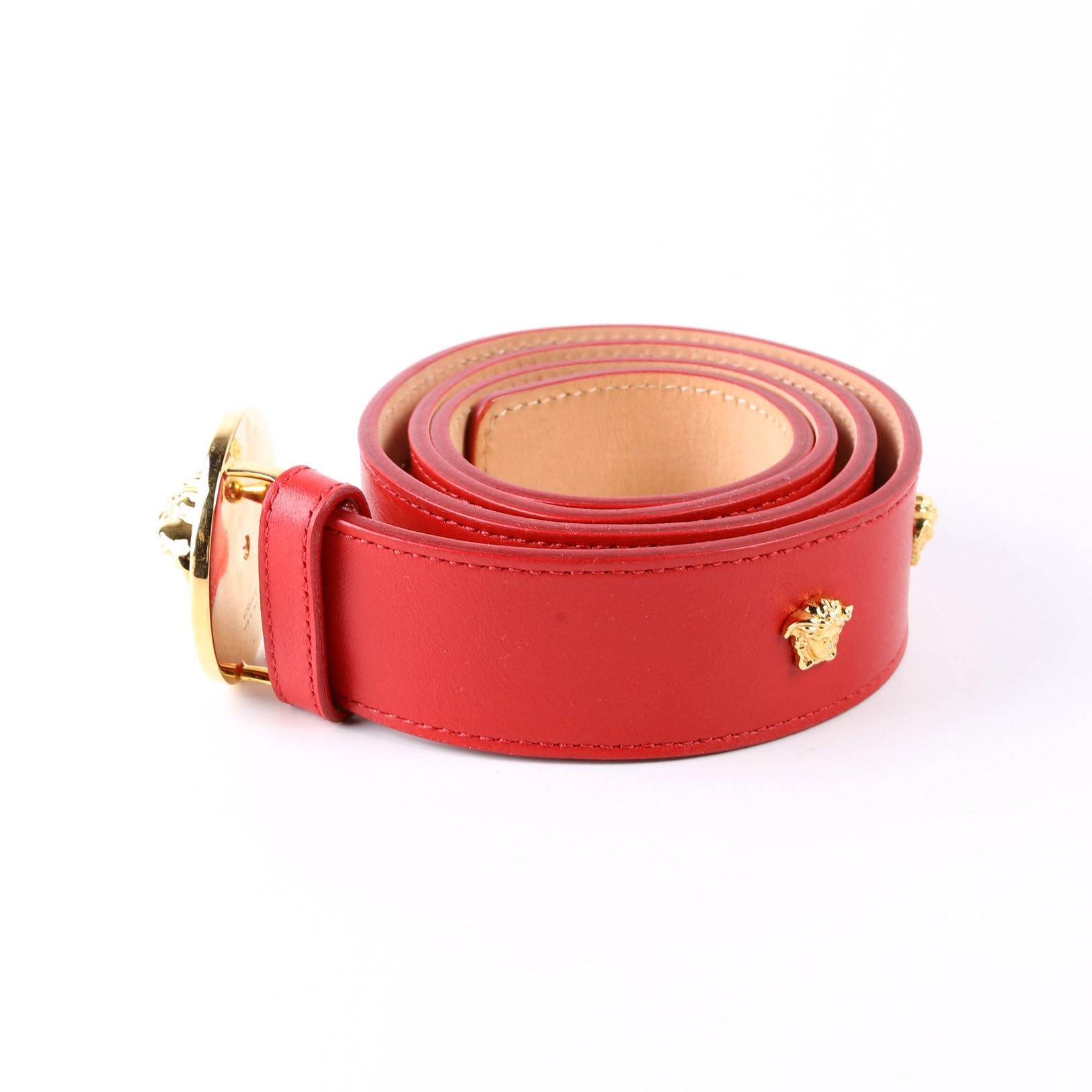 Medusa Leather Belt Size 90/36 Red