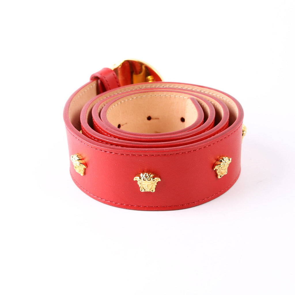 Medusa Leather Belt Size 90/36 Red