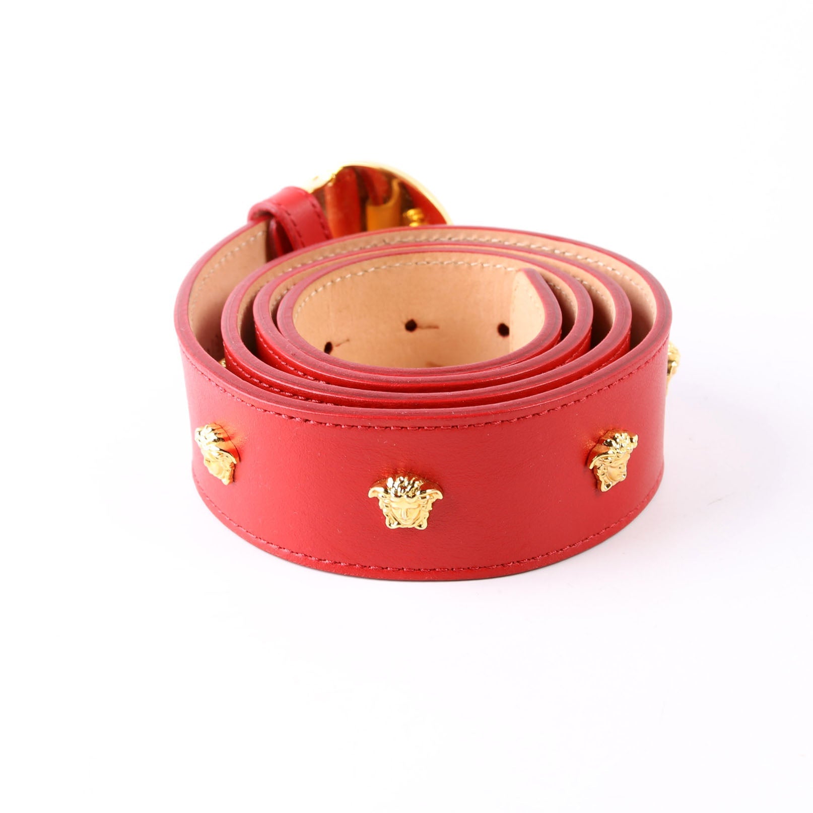 Medusa Leather Belt Size 90/36 Red