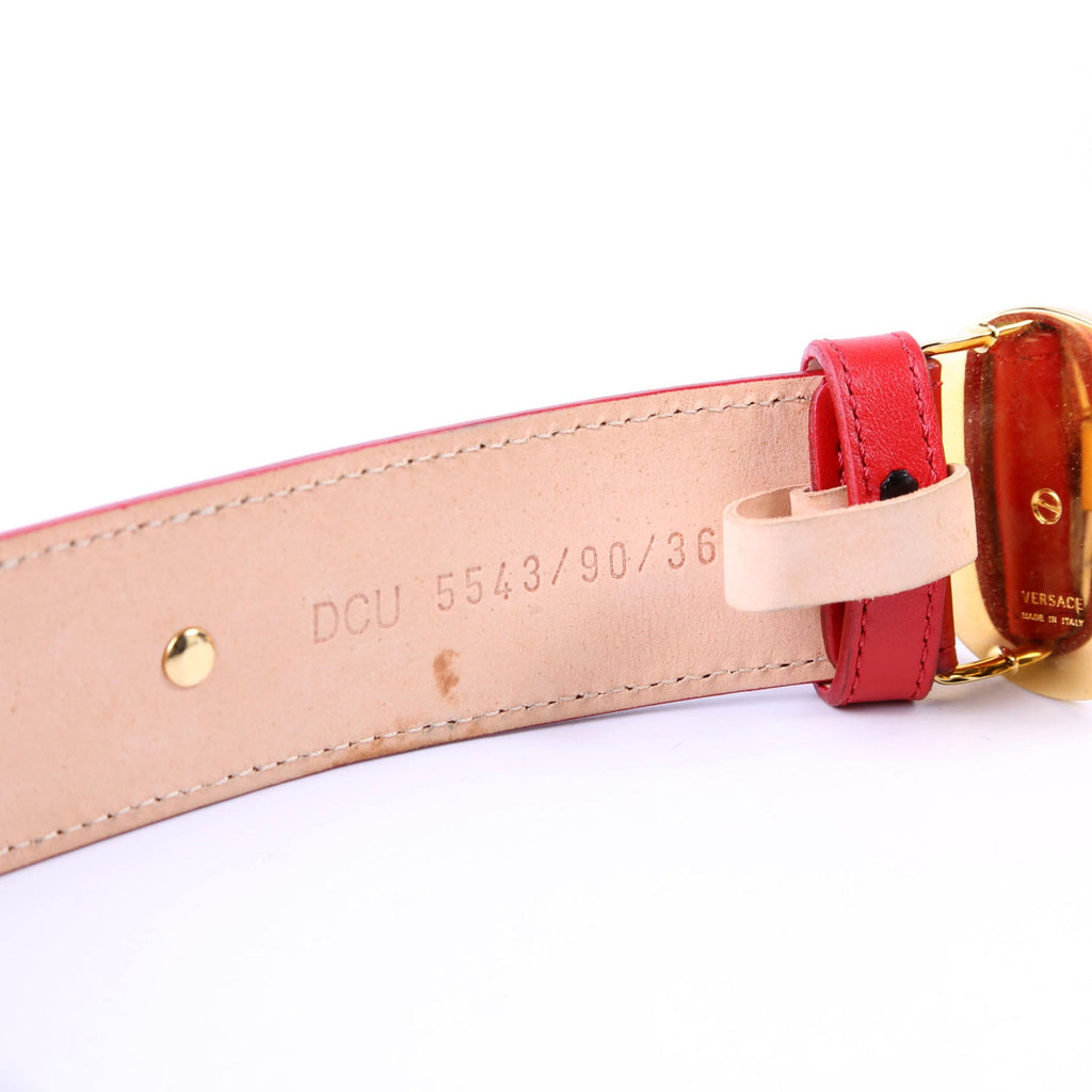 Medusa Leather Belt Size 90/36 Red