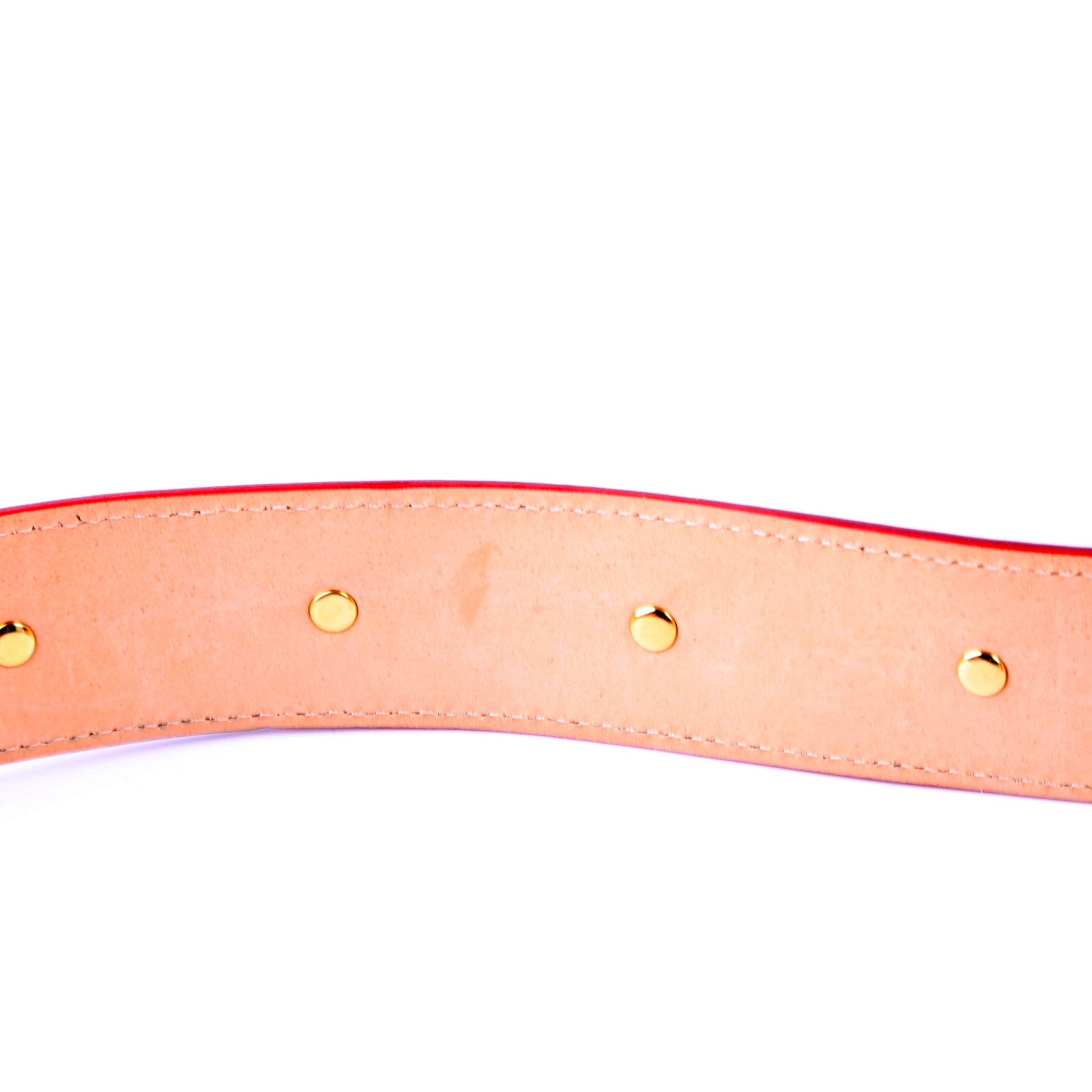 Medusa Leather Belt Size 90/36 Red