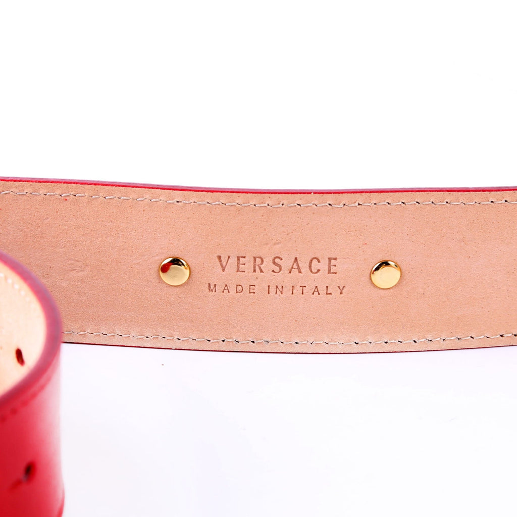 Medusa Leather Belt Size 90/36 Red