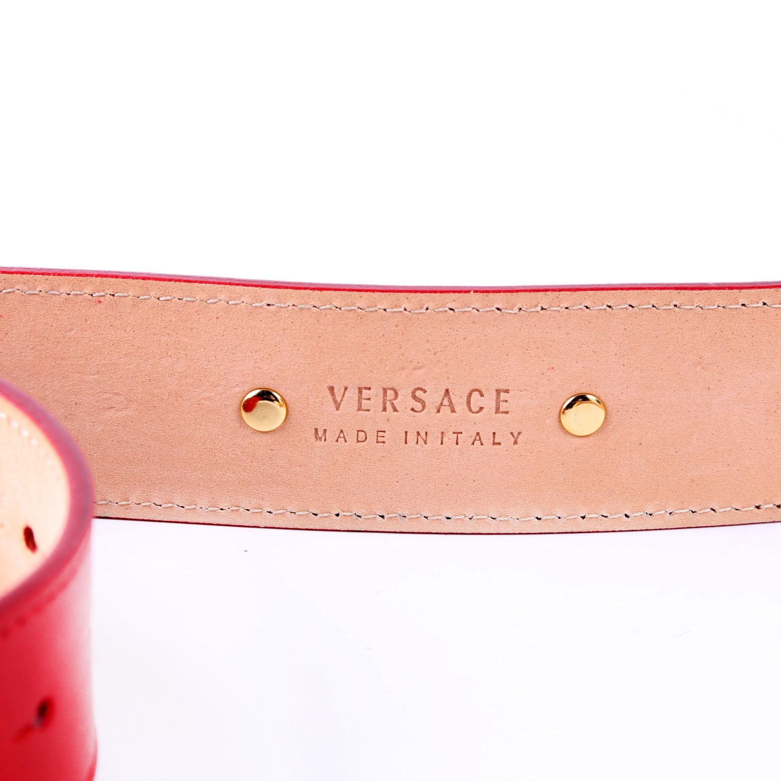 Medusa Leather Belt Size 90/36 Red