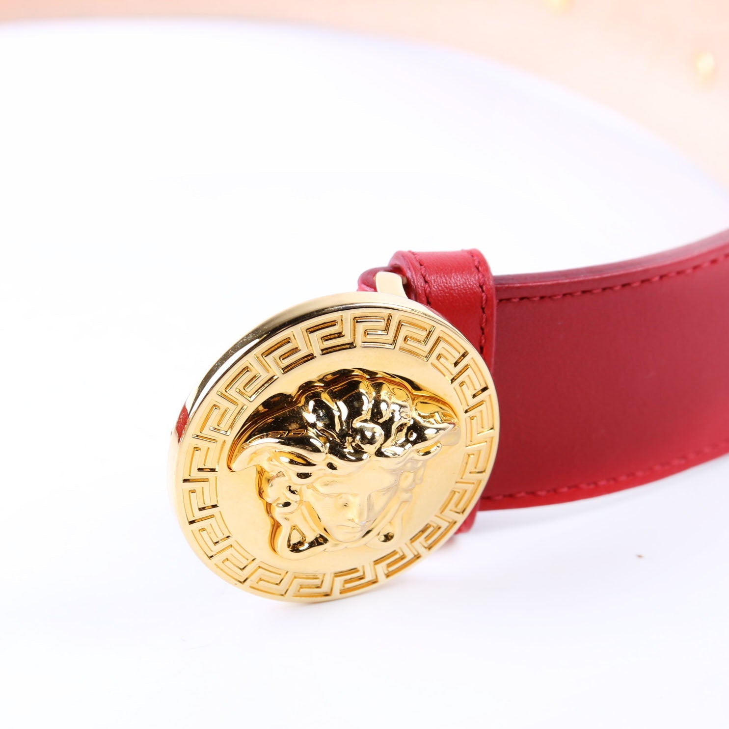 Medusa Leather Belt Size 90/36 Red