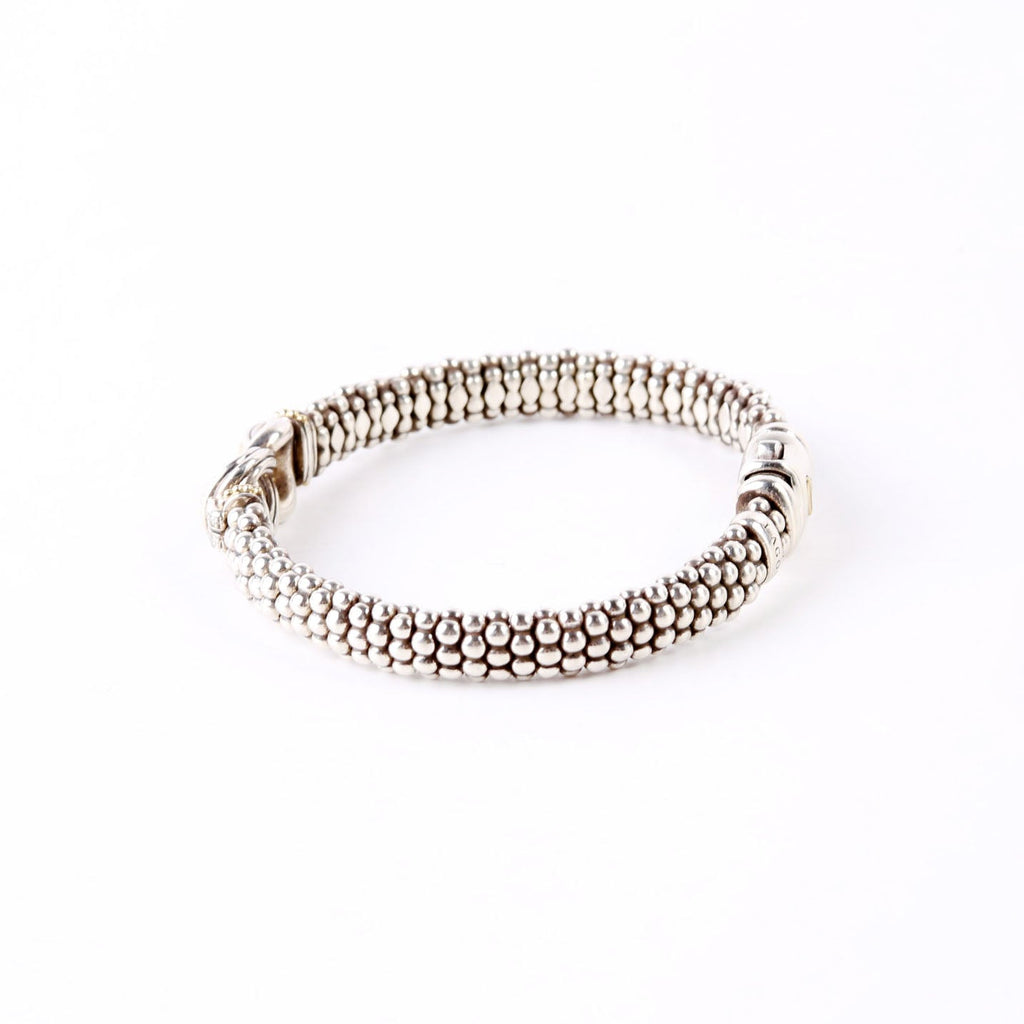 Bracelet: Two-Tone Knot Caviar Diamonds/925/750