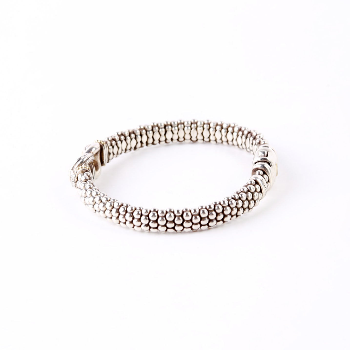 Bracelet: Two-Tone Knot Caviar Diamonds/925/750