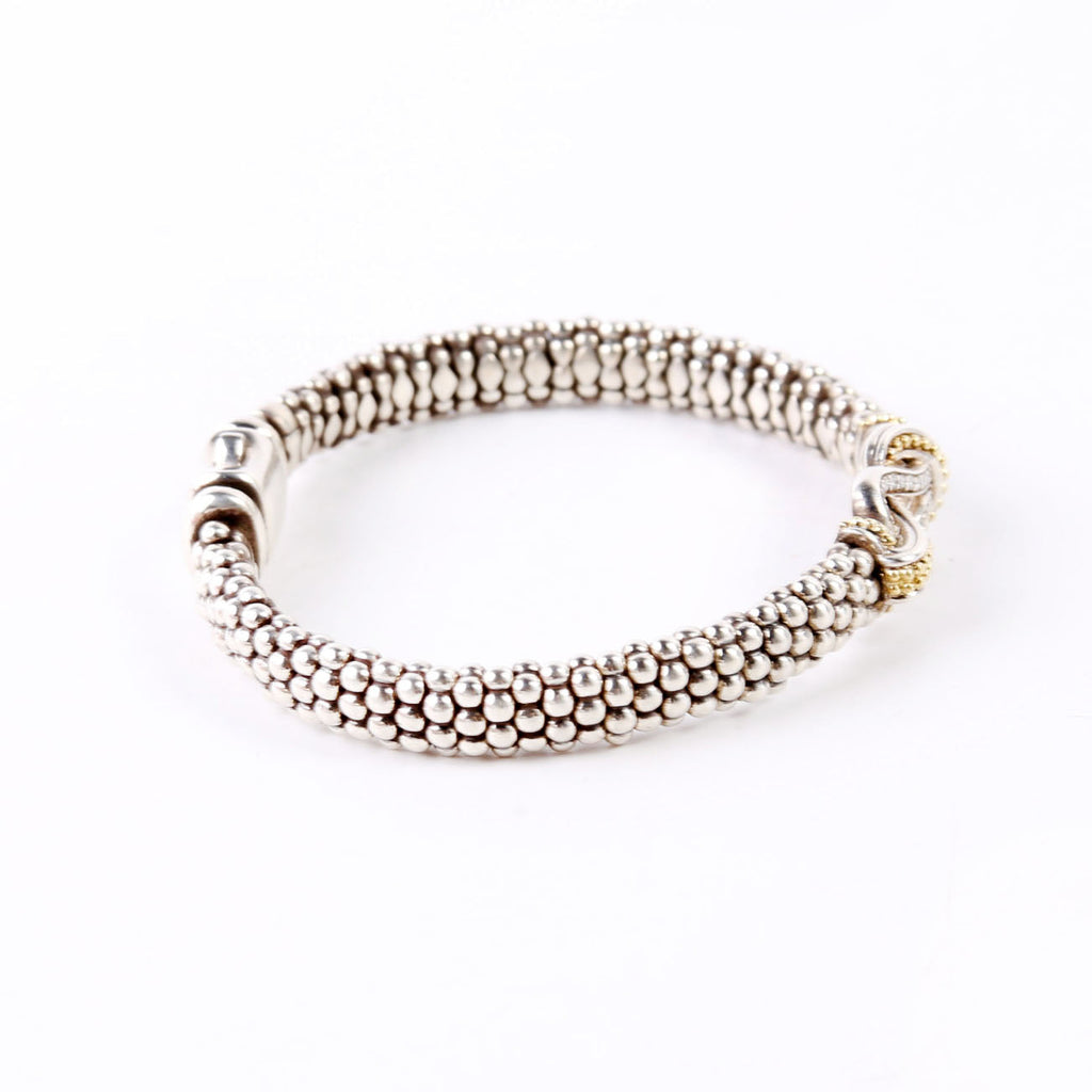 Bracelet: Two-Tone Knot Caviar Diamonds/925/750