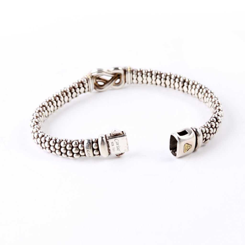 Bracelet: Two-Tone Knot Caviar Diamonds/925/750