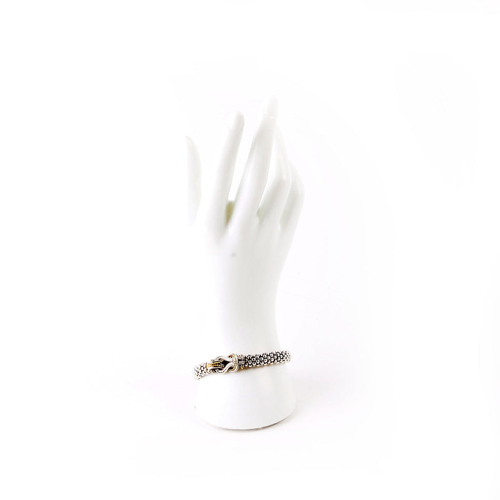Bracelet: Two-Tone Knot Caviar Diamonds/925/750