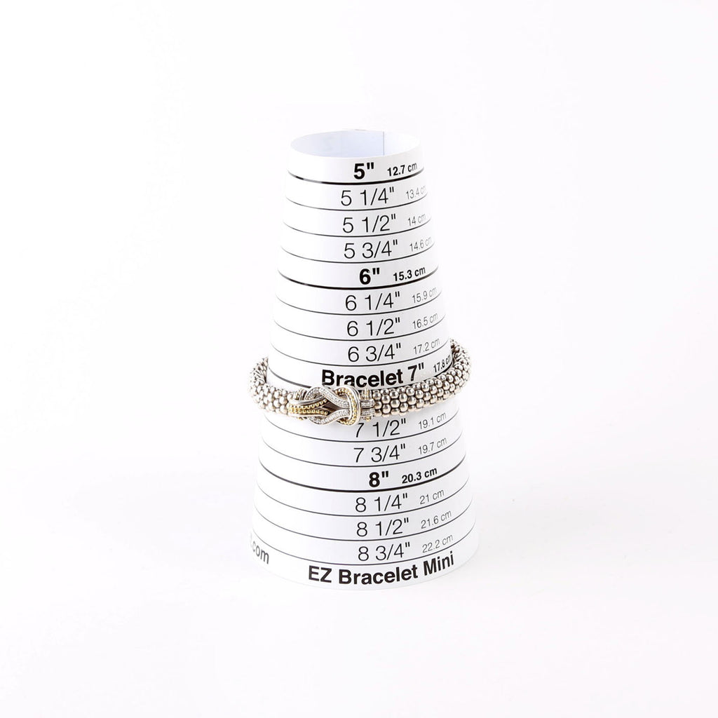 Bracelet: Two-Tone Knot Caviar Diamonds/925/750