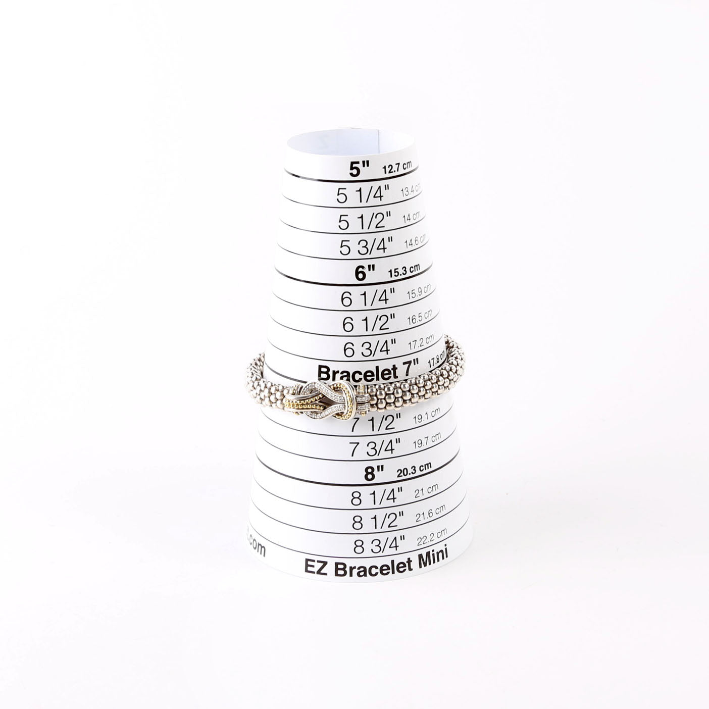 Bracelet: Two-Tone Knot Caviar Diamonds/925/750