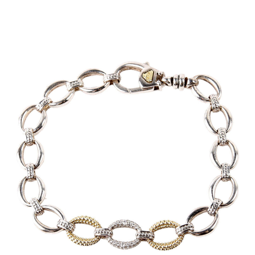 Bracelet: Caviar Lux Single Station Link Diamonds/925/750