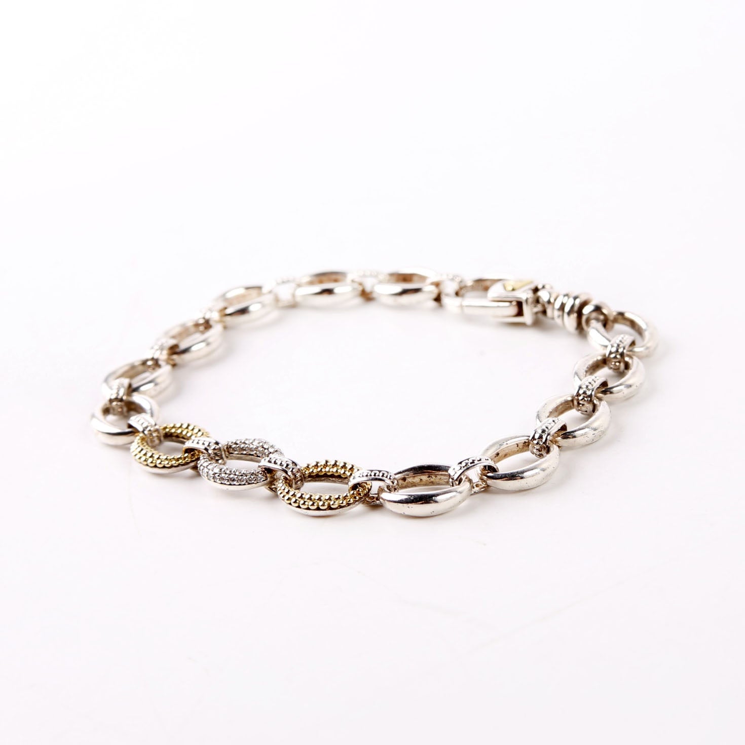 Bracelet: Caviar Lux Single Station Link Diamonds/925/750