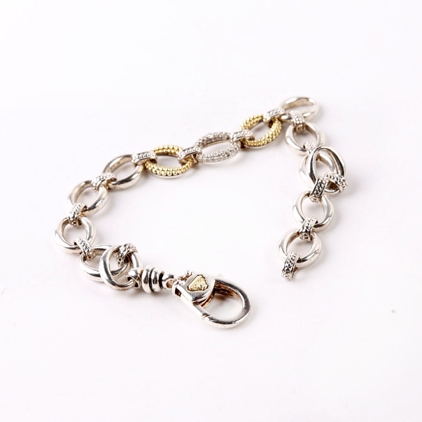 Bracelet: Caviar Lux Single Station Link Diamonds/925/750