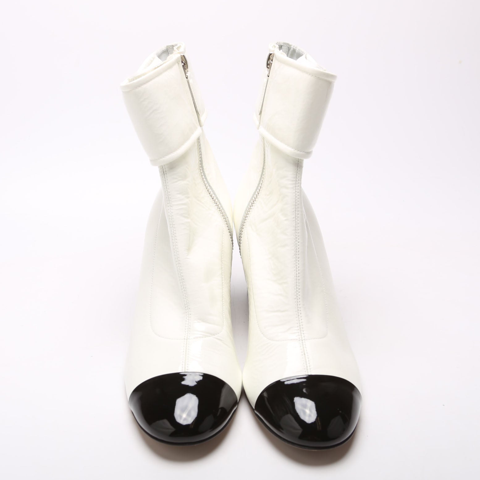 CC Patent Two Tone Booties Size 39 White