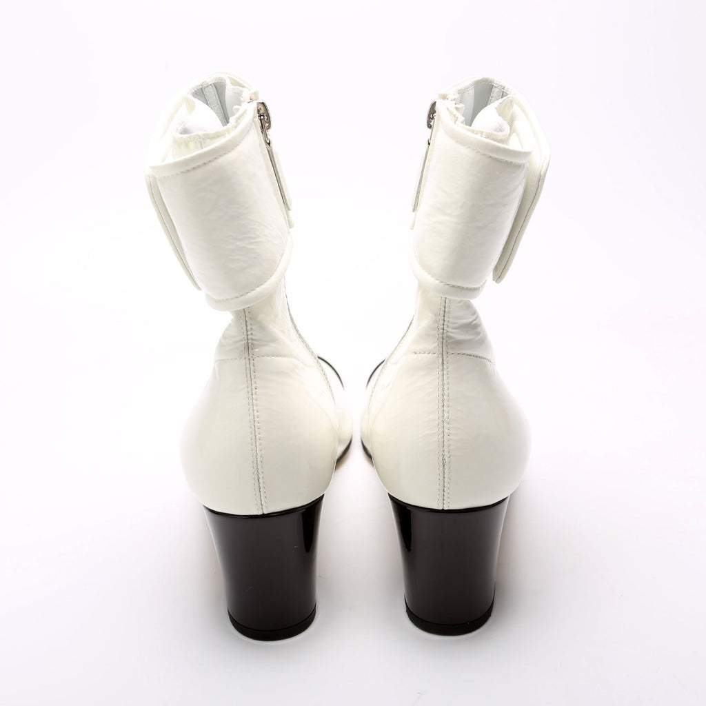 CC Patent Two Tone Booties Size 39 White